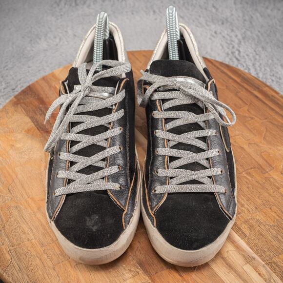 Philippe Prsx Model Grey Black Leather Low Top Casual Sneakers 39 EU Or 8-8.5 US - Picture 2 of 8